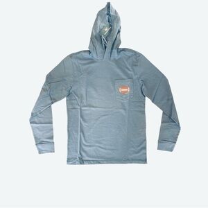 NWT Vineyard Vines Mens Hoodie Long Sleeve T Shirt Football Logo Size XS Blue